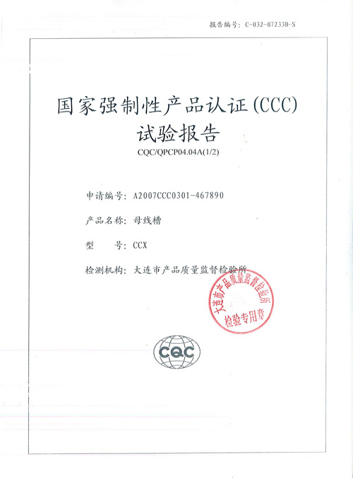 CCX母線槽檢驗報告